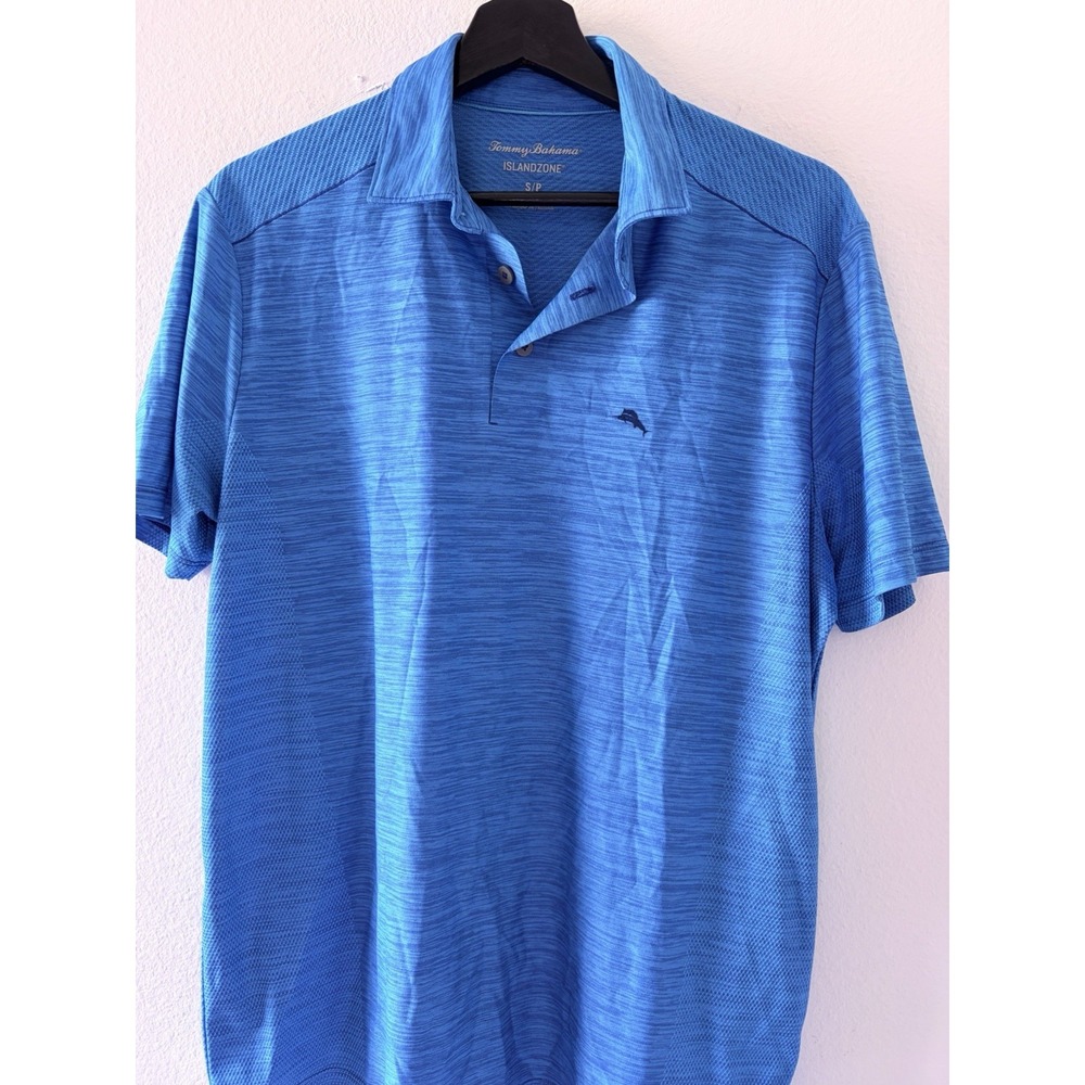 Tommy Bahama IslandZone Polo Shirt Mens Small Blue Short Sleeve Golf Athletic
